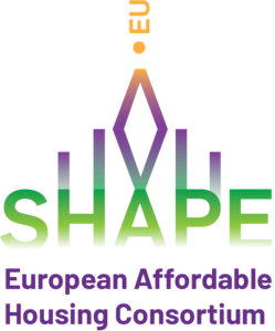 Schriftzeichen Shape.EU, European Affordable Housing Consortium